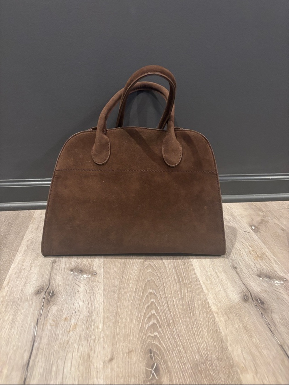 Classic Brown Suede Top-Handle Women’s Bag